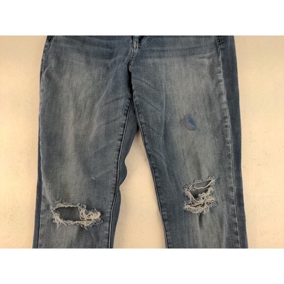 Womens American Eagle Outfitters Hi Rise Jeggings Size 6 Distressed Raw Hem Blue - Picture 4 of 12